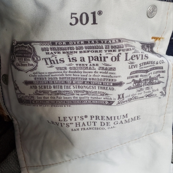 levi's 501 Original Fit Dark Wash High-rise Straight Leg Size 24 x 30 NWOT - Picture 15 of 16